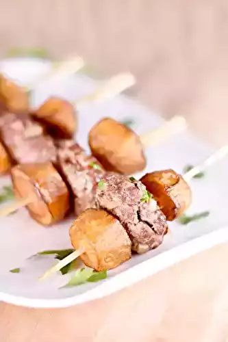 Steak frites en brochettes
