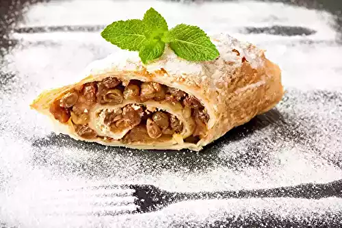 Strudel aux pommes et au miel