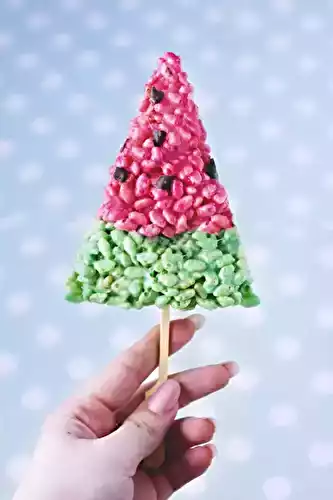 Sucettes de riz soufflé pastèque