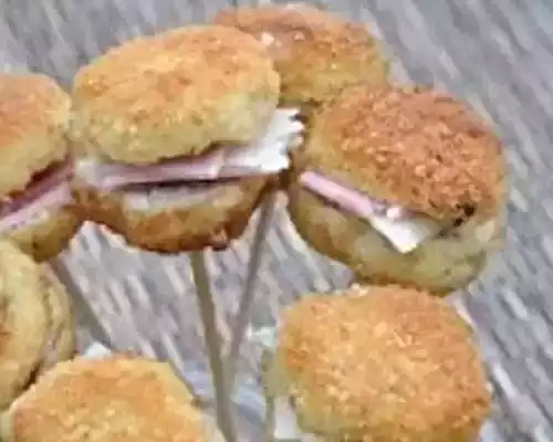 Sucettes salées au veau façon cordon bleu
