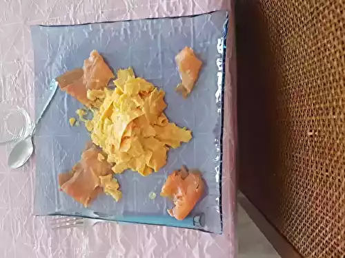 Tagliatelles de patates douces et saumon fumé