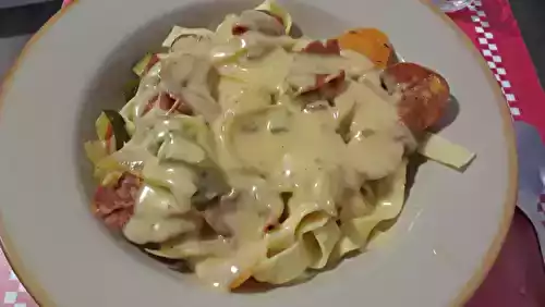 Tagliatelles fraîches au chorizo et légumes d'été