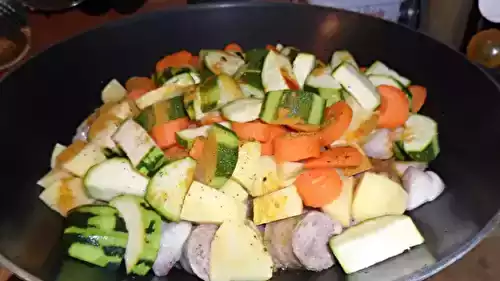 Tajine au Wok, Agneau et Porc