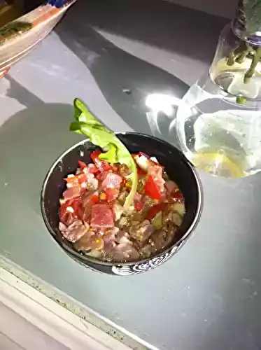 Tartare de thon albacore au couteau