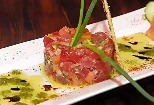 Tartare de thon rouge à l'huile d'argan et à la boutargue