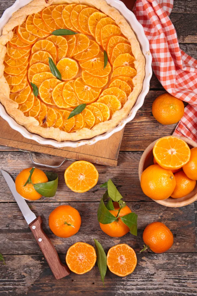Tarte à l'orange et à la crème pâtissière