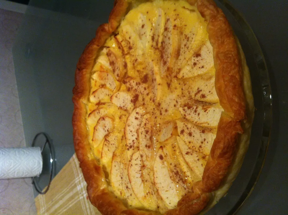 Tarte au flan aux pommes