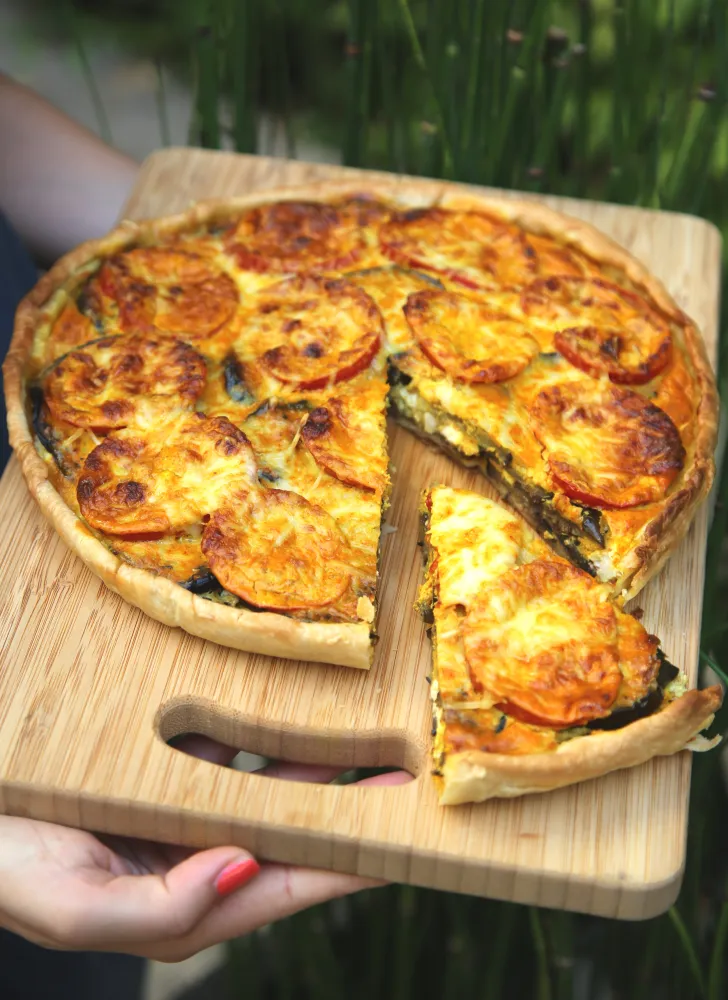 Tarte Aubergines-Feta Indienne