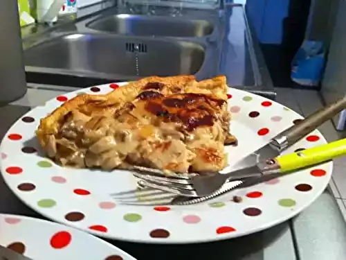 Tarte aux boudins et champignons
