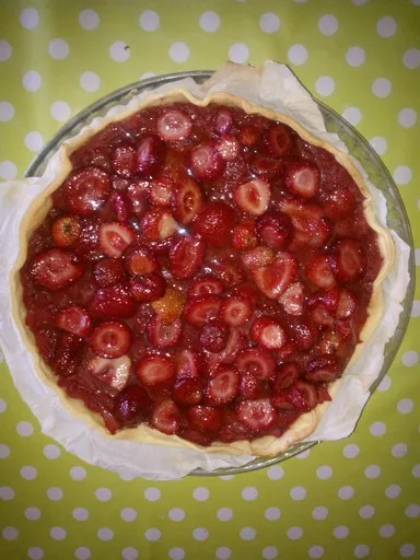 Tarte aux fraises et basilic