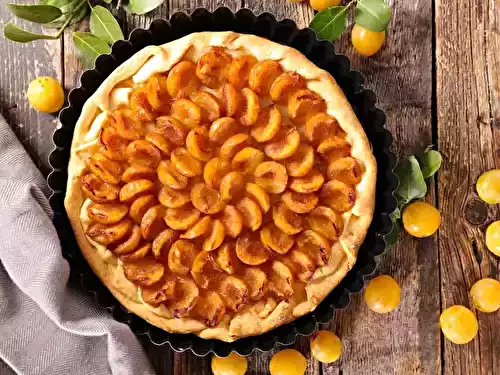 Tarte aux mirabelles et à la confiture d'abricots