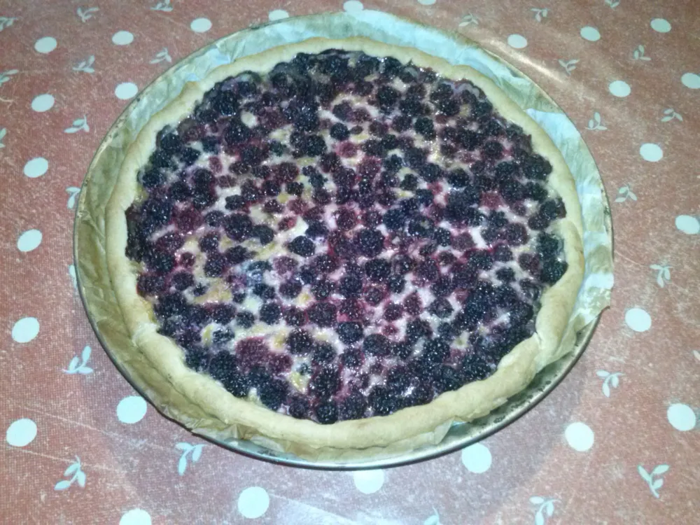 Tarte aux mûres et pain d'épices