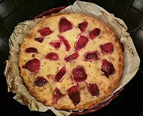 Tarte aux pêches et au chocolat