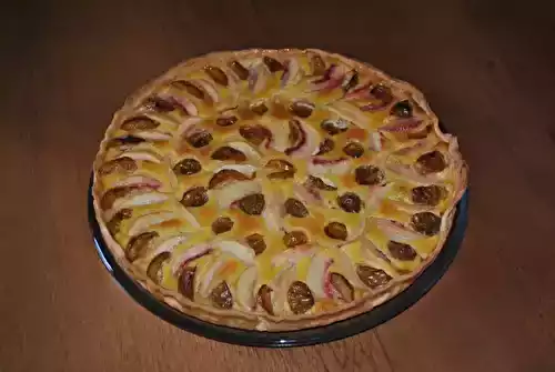 Tarte aux pêches et prunes