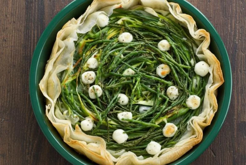 Tarte aux poireaux et aux salicornes