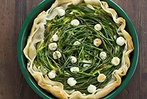 Tarte aux poireaux et aux salicornes