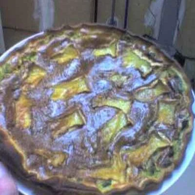 Tarte camembert-poireaux