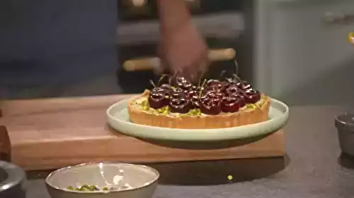 Tarte cerise pistache par Laurent Mariotte