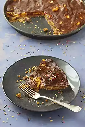 Tarte chocolat banane caramel