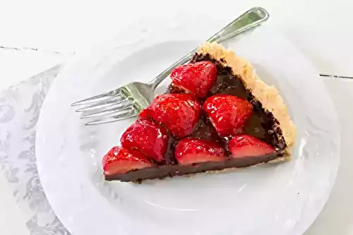 Tarte chocolatée aux fraises