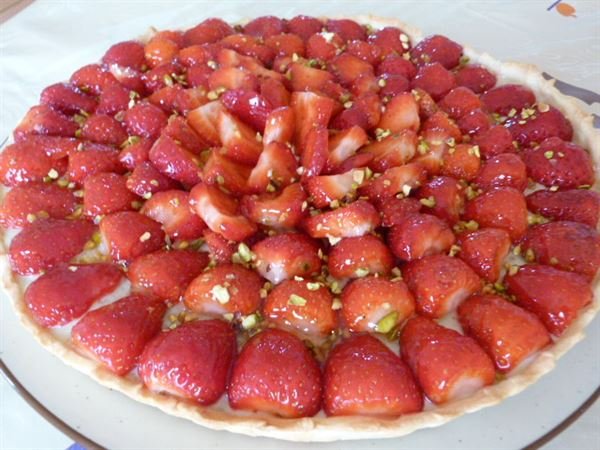 Tarte délice aux fraises et au chocolat blanc