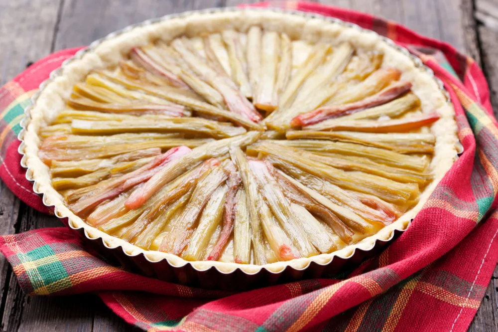 Tarte pâtissière à la rhubarbe