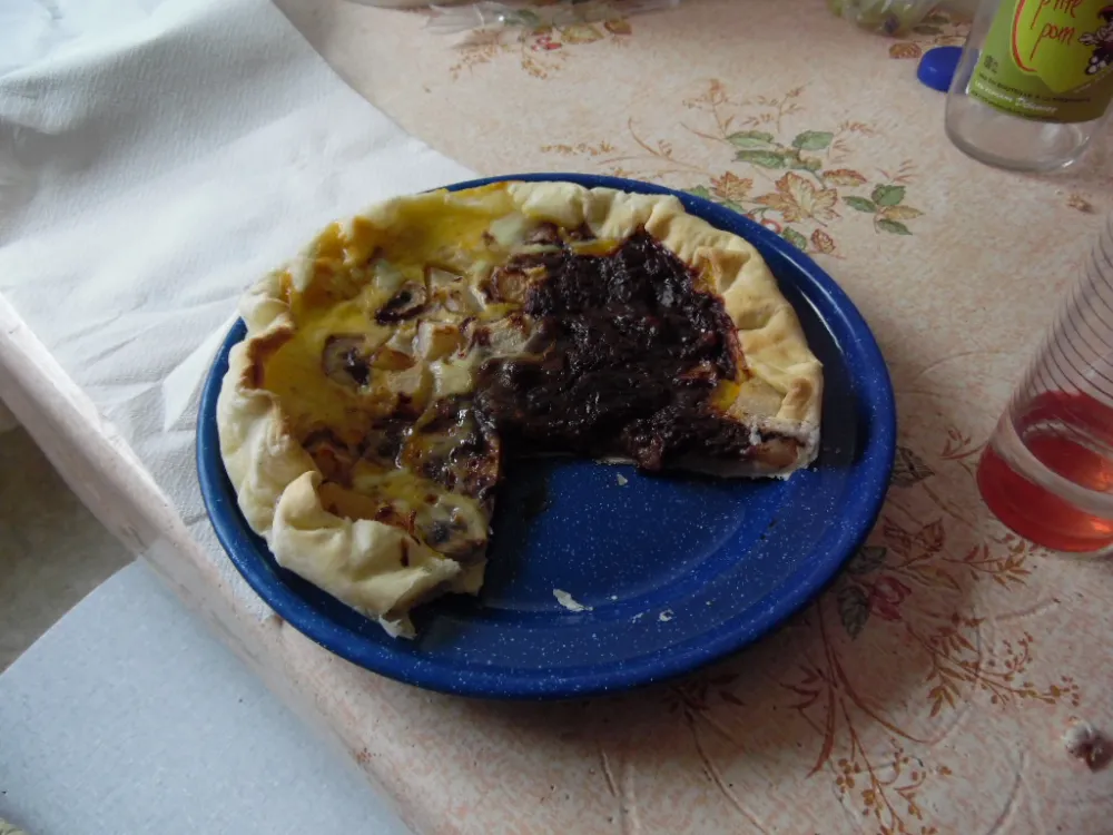 Tarte poire banane mi-chocolat, mi nutella