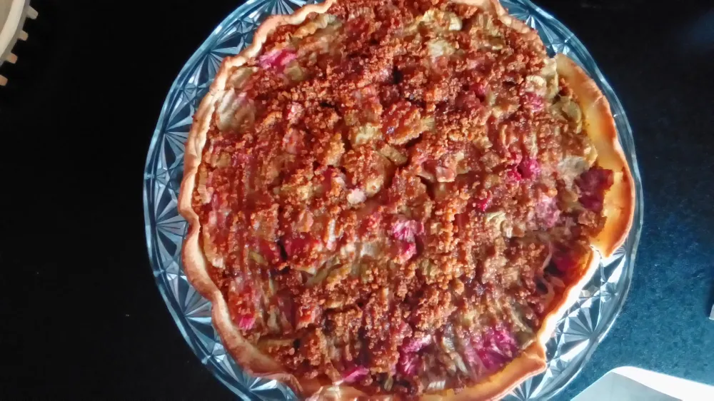 Tarte rhubarbe et pain d'épices
