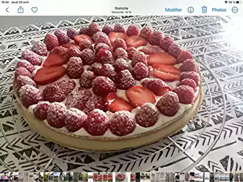 Tarte speculoos framboise