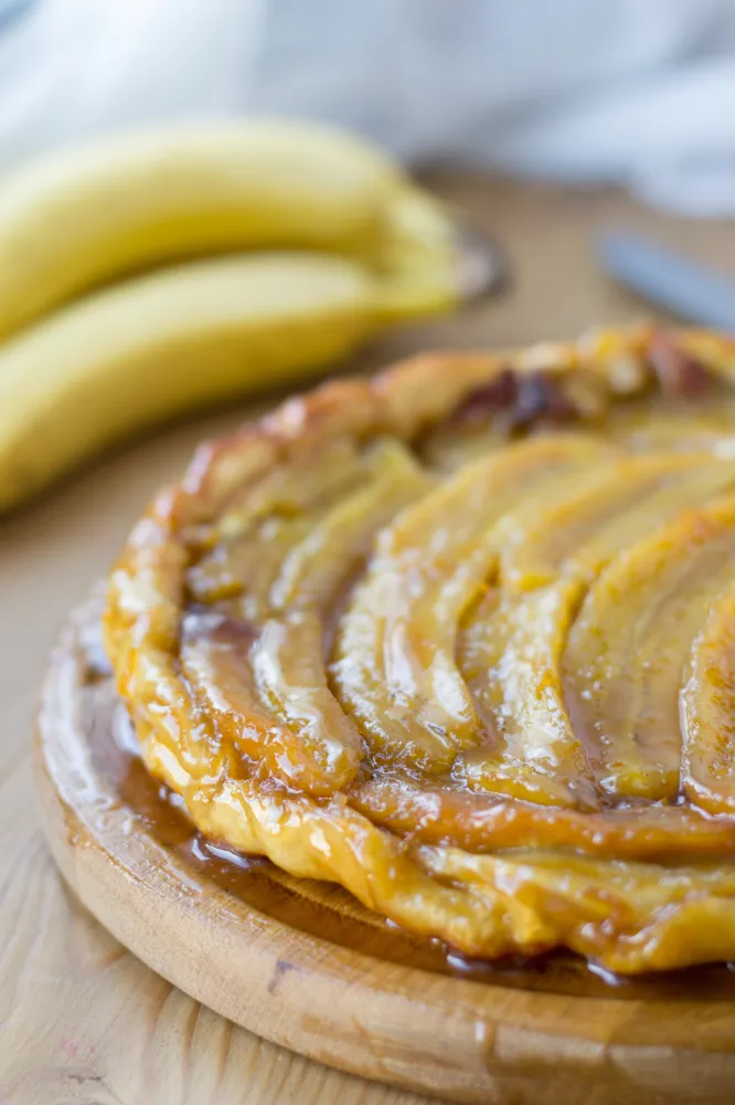 Tarte tatin à la banane flambée