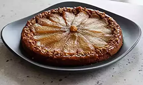 Tarte tatin aux poires et aux noix de macadamia