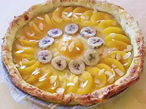 Tarte tatin pêches/amandes