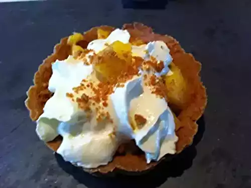 Tartelette mangue passion et spéculoos