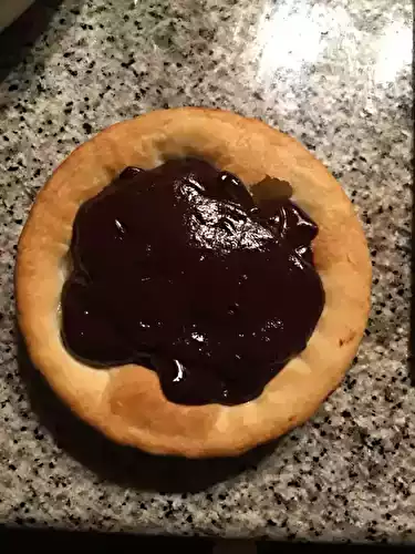 Tartelettes à la banane, sauce chocolat