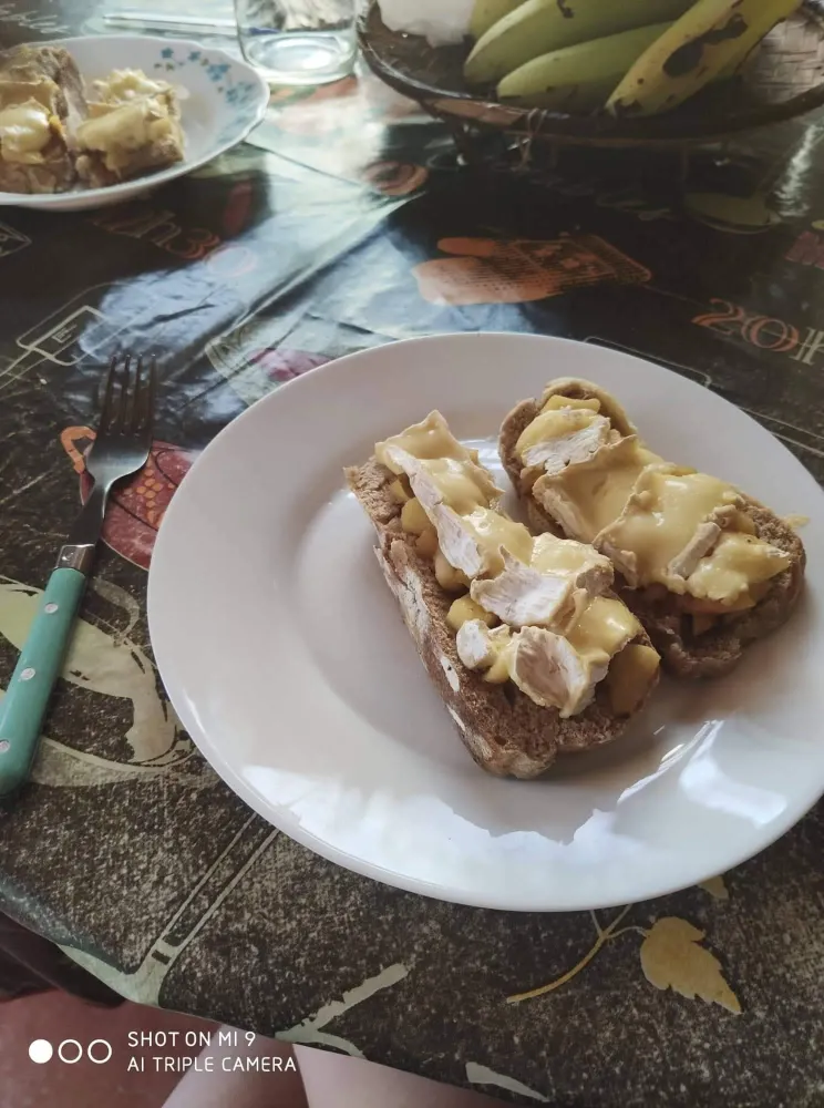 Tartine de camembert aux pommes