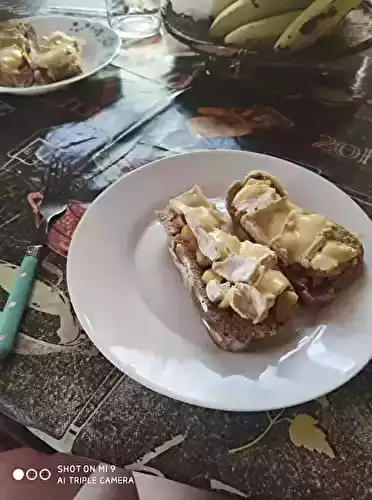Tartine de camembert aux pommes