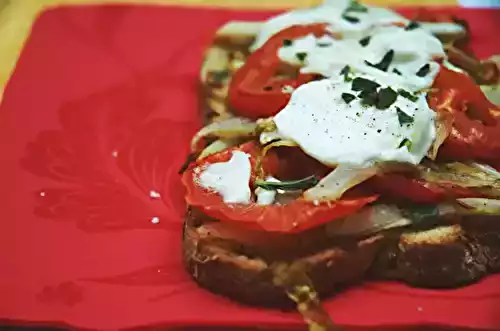 Tartines dendives, tomates et mozzarella