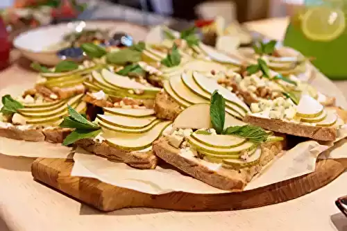 Tartines poire-fromage