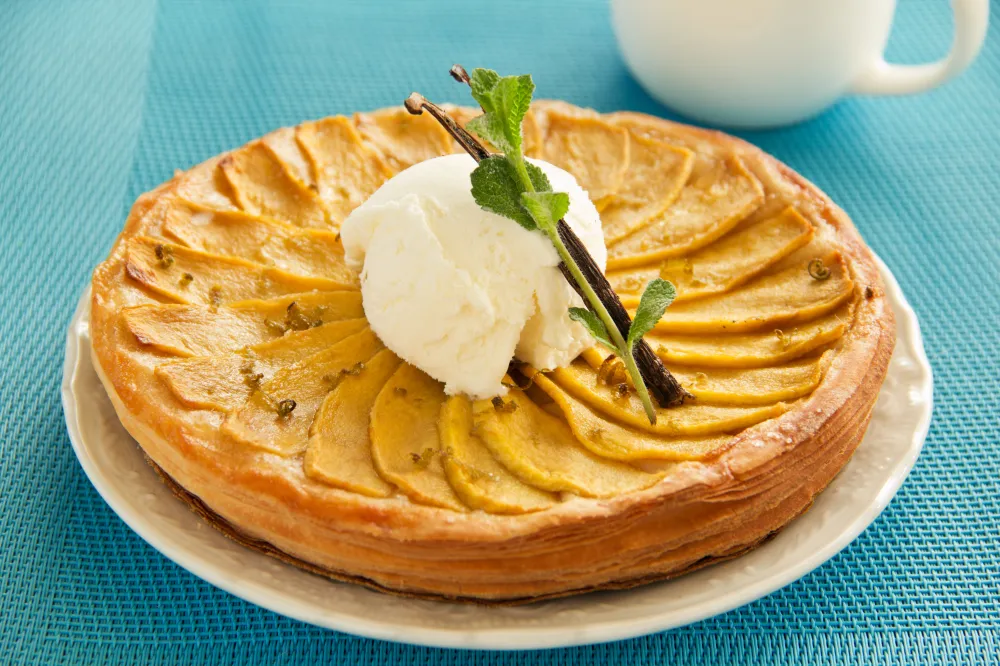 Tatin de mangue parfumée au gingembre