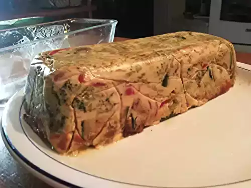 Terrine au chou, poivron rouge et courgette