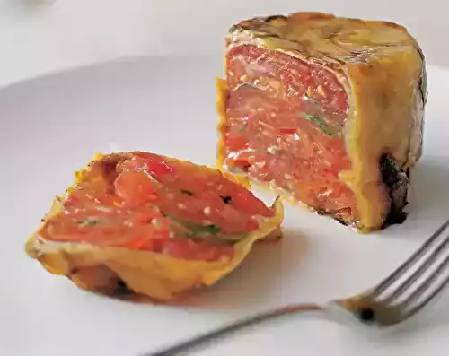 Terrine d'aubergines au coulis de tomates