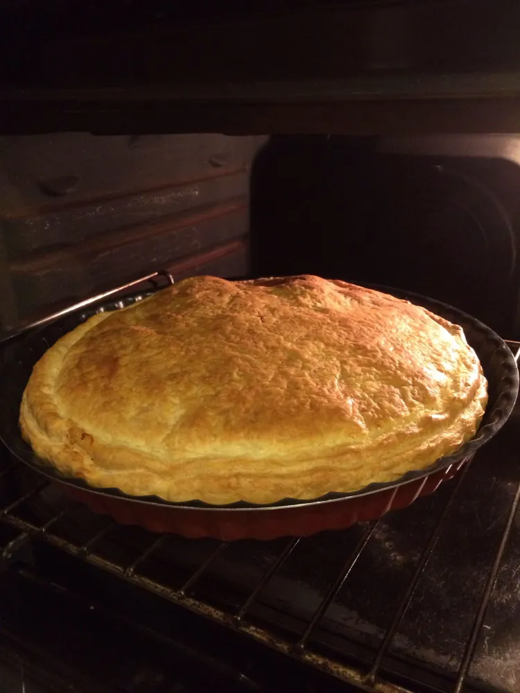 Tourte au saumon frais et au riz