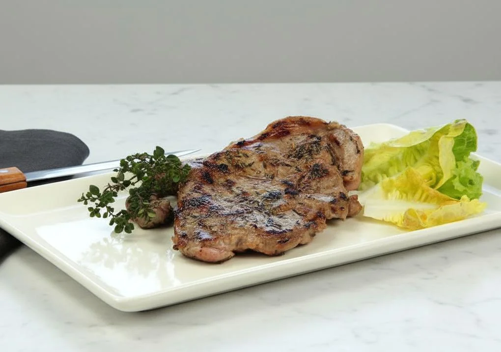 Tranche de gigot d'agneau au barbecue