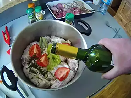 Tripoux au jarret de porc demi sel, veau et petits légumes