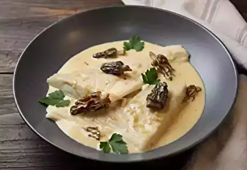 Turbot poché aux morilles