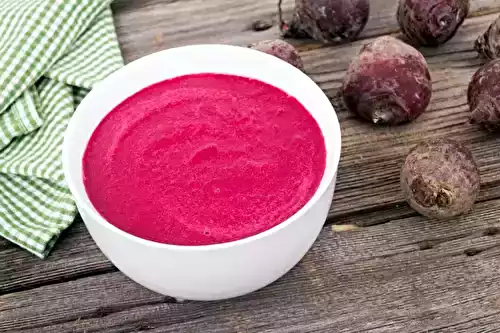 Velouté de betteraves et chèvre