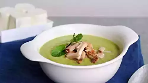 Velouté de petits pois aux petits-suisses