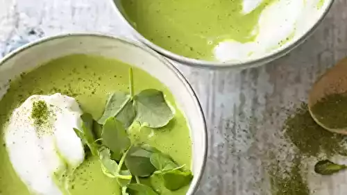 Velouté de petits pois et chantilly coco