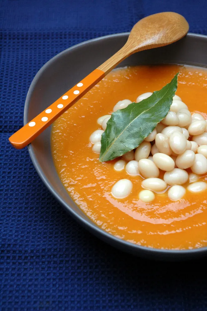 Velouté de potiron aux haricots blancs