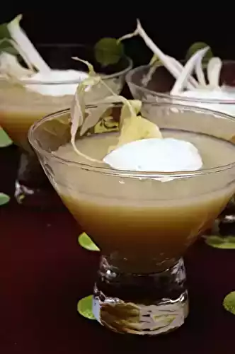 Velouté dendives et  de pommes de terre à la moutarde ancienne